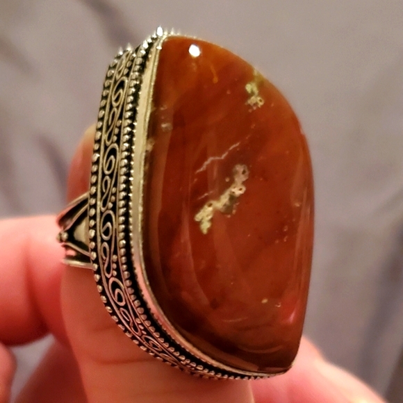 New Red Jasper 925 Silver Statement Ring. - Picture 12 of 12